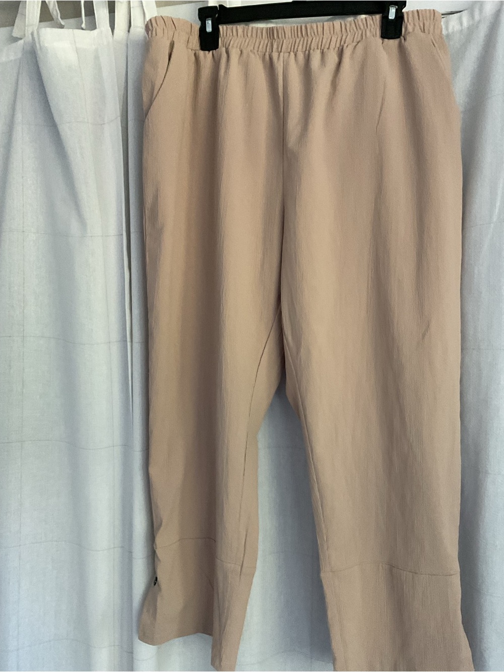 New Beige Pants with Buttons at Bottom